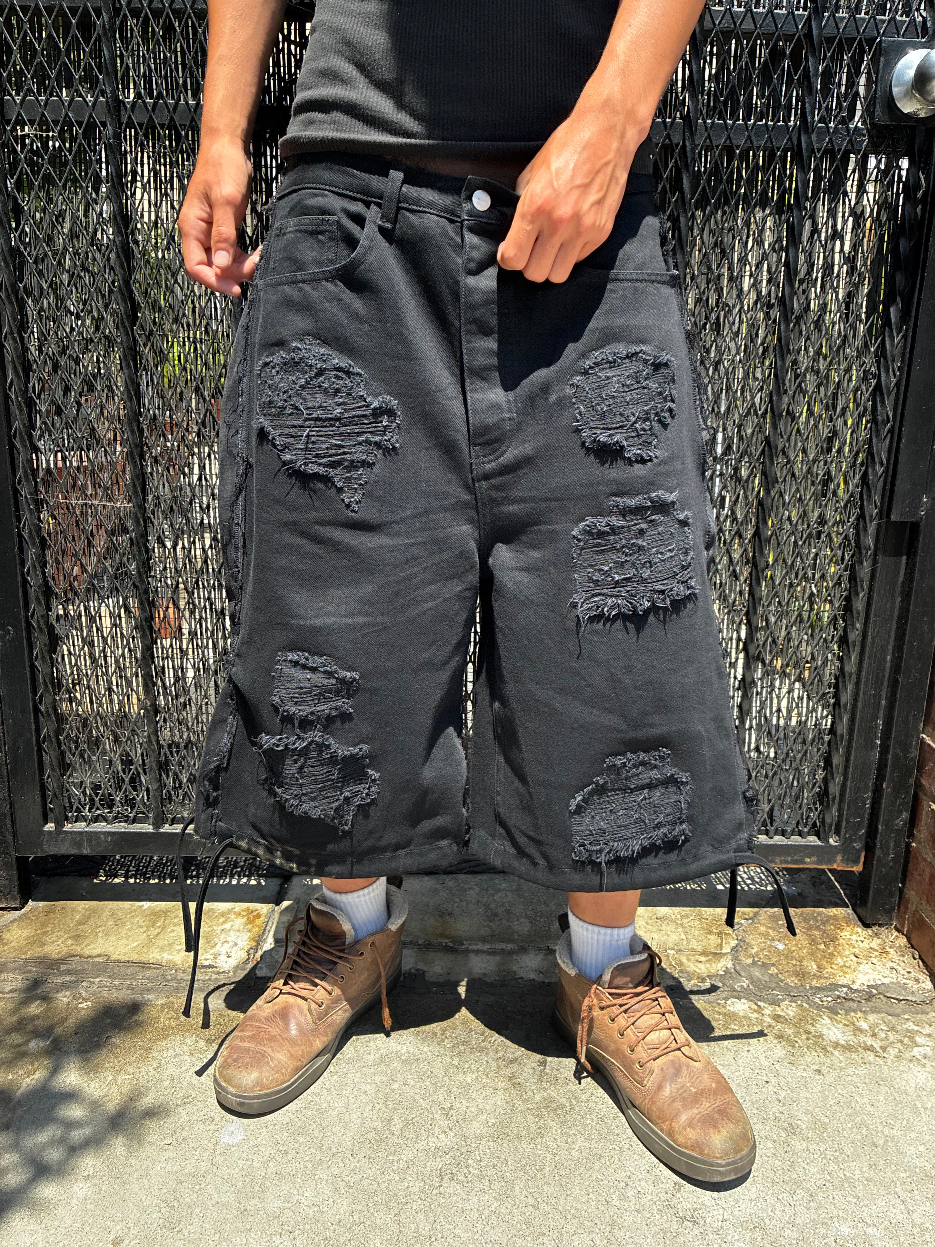 “thrashed” shorts